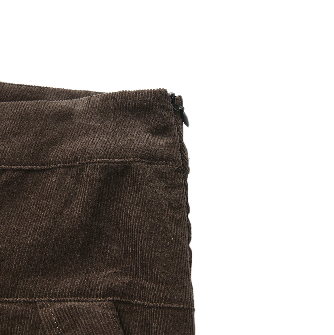 Pocket Detail Corduroy Skirt