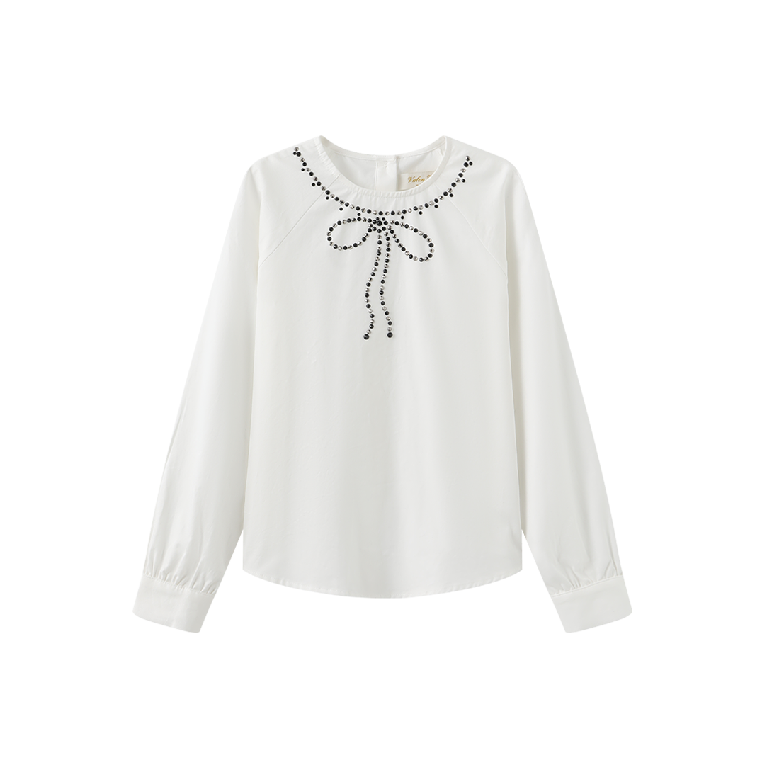 Liv Bow Necklace Blouse