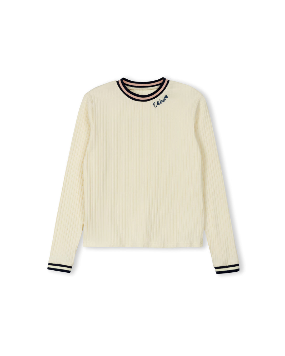 Wide Ribbed Striped Neck Tee