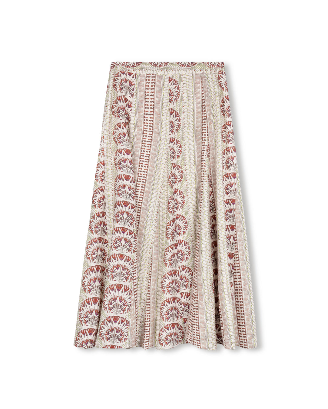 Printed Pleated Midi Skirt - Junees