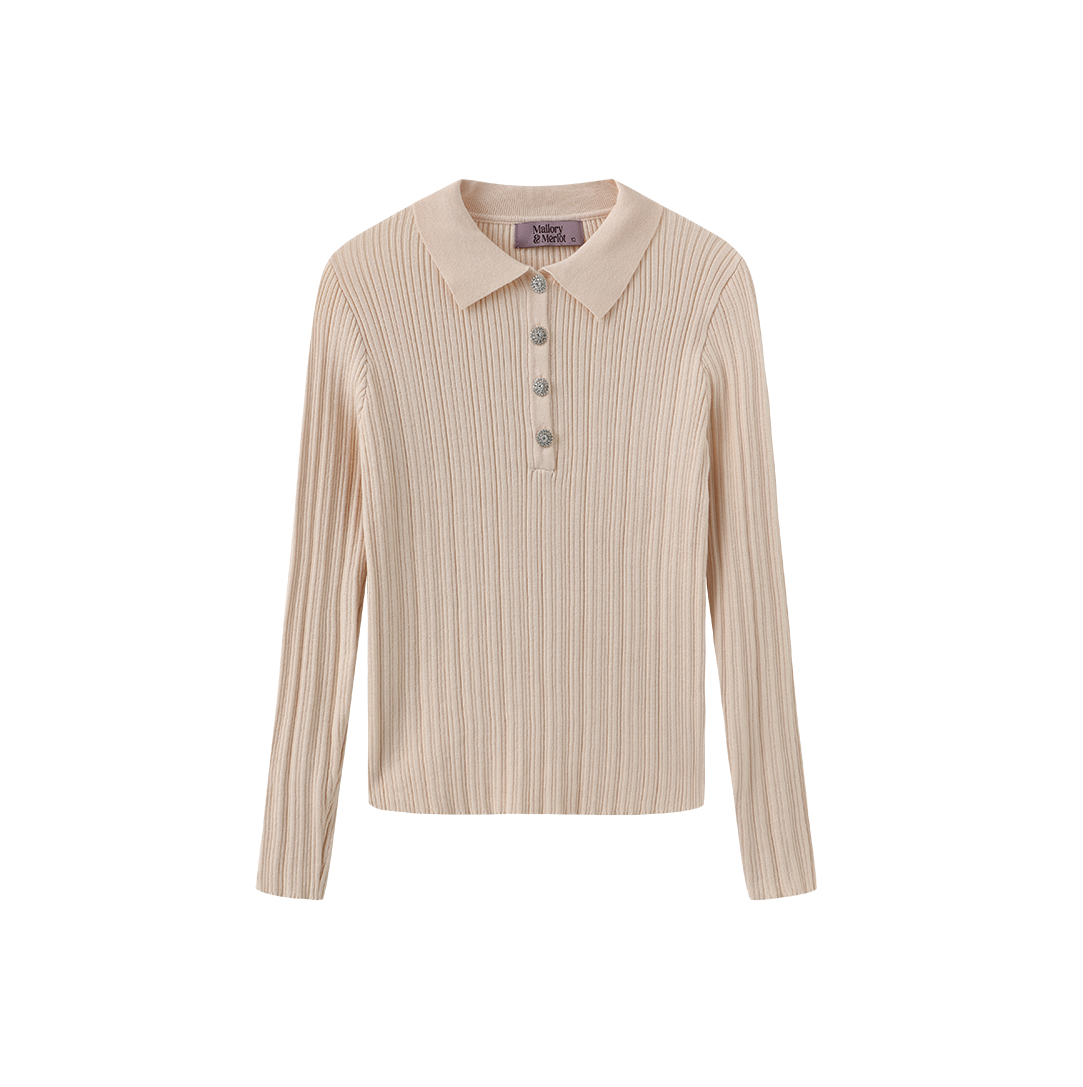 Mica Ribbed Knit Ruffle Collar Sweater
