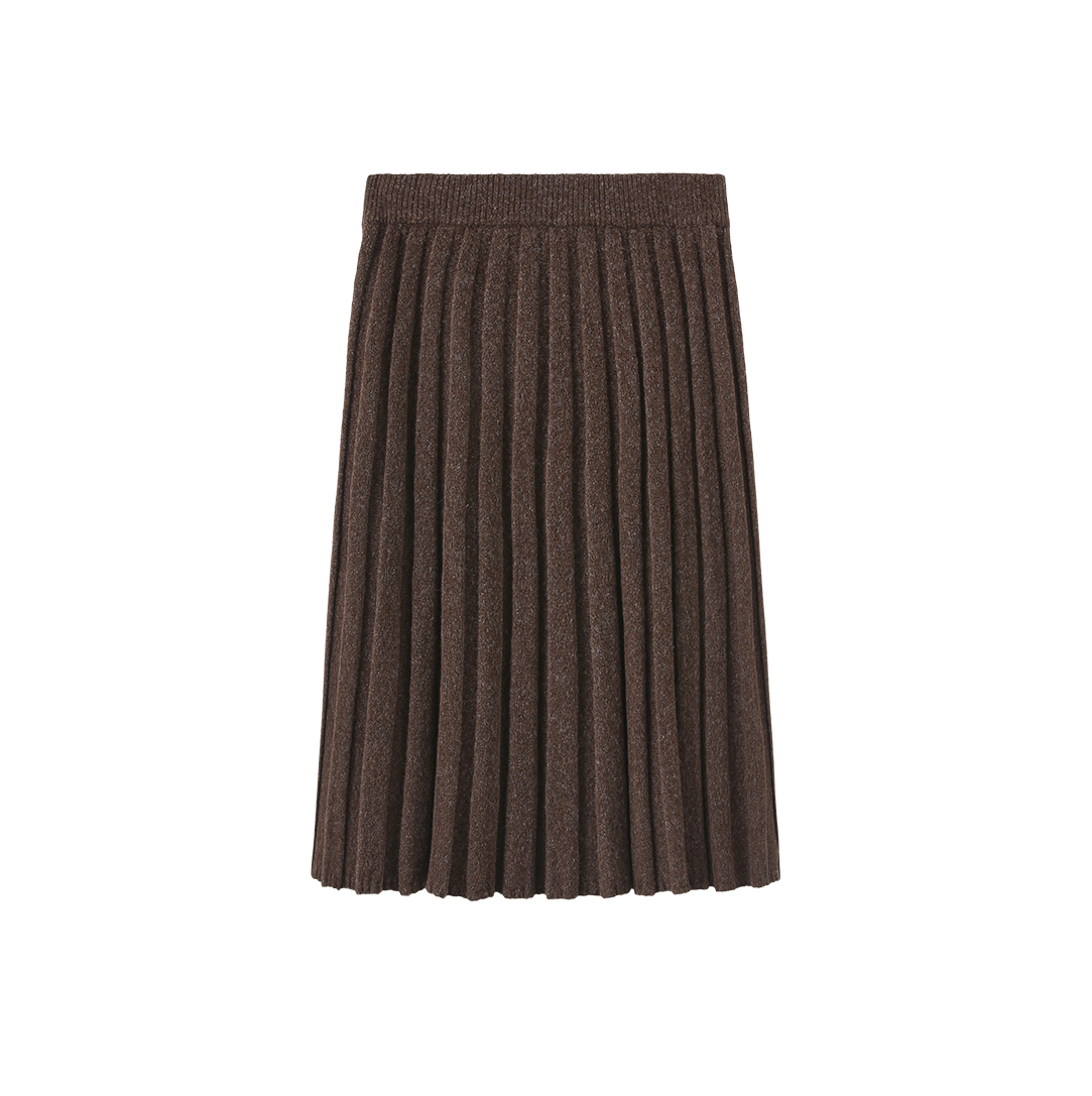 Hazel Pleated Wool Knit Skirt