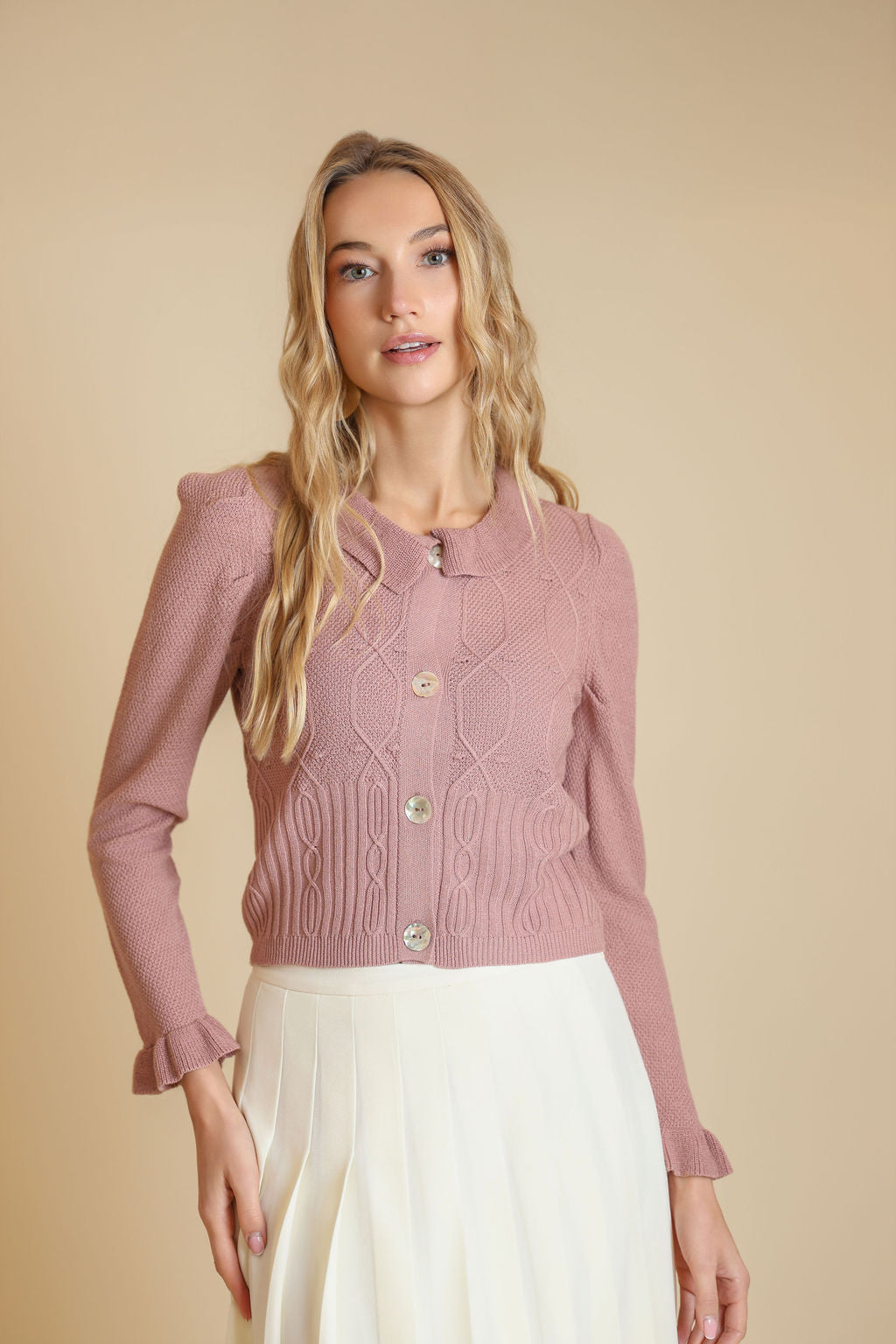 Ruffle Knit Cardigan - Junees