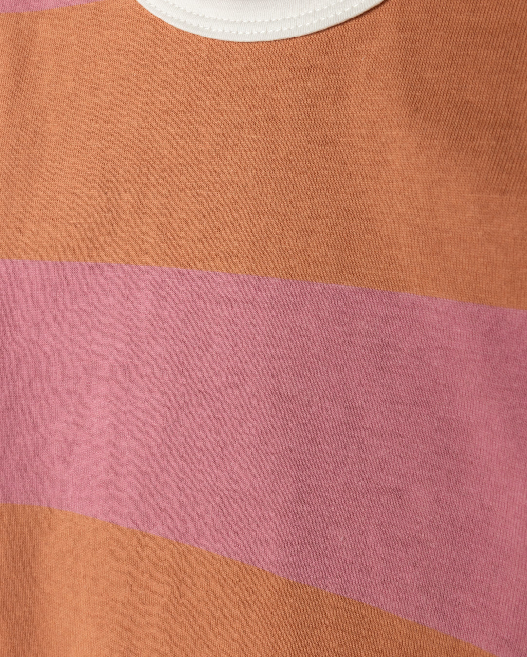 Wide Striped Neck Trim T-shirt