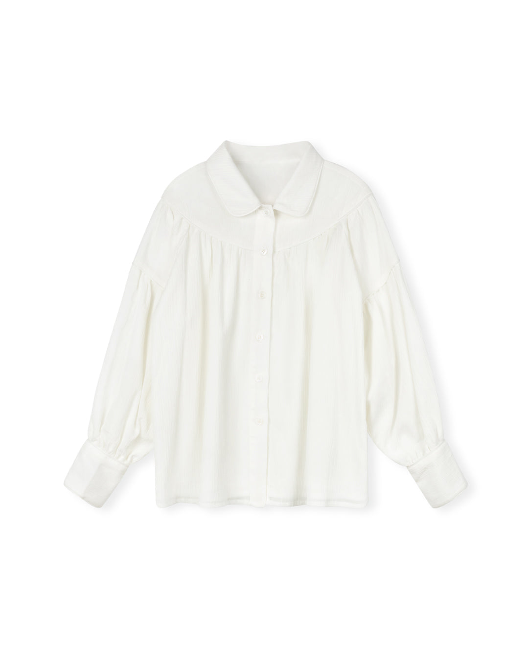 Creased Chiffon Piping Blouse