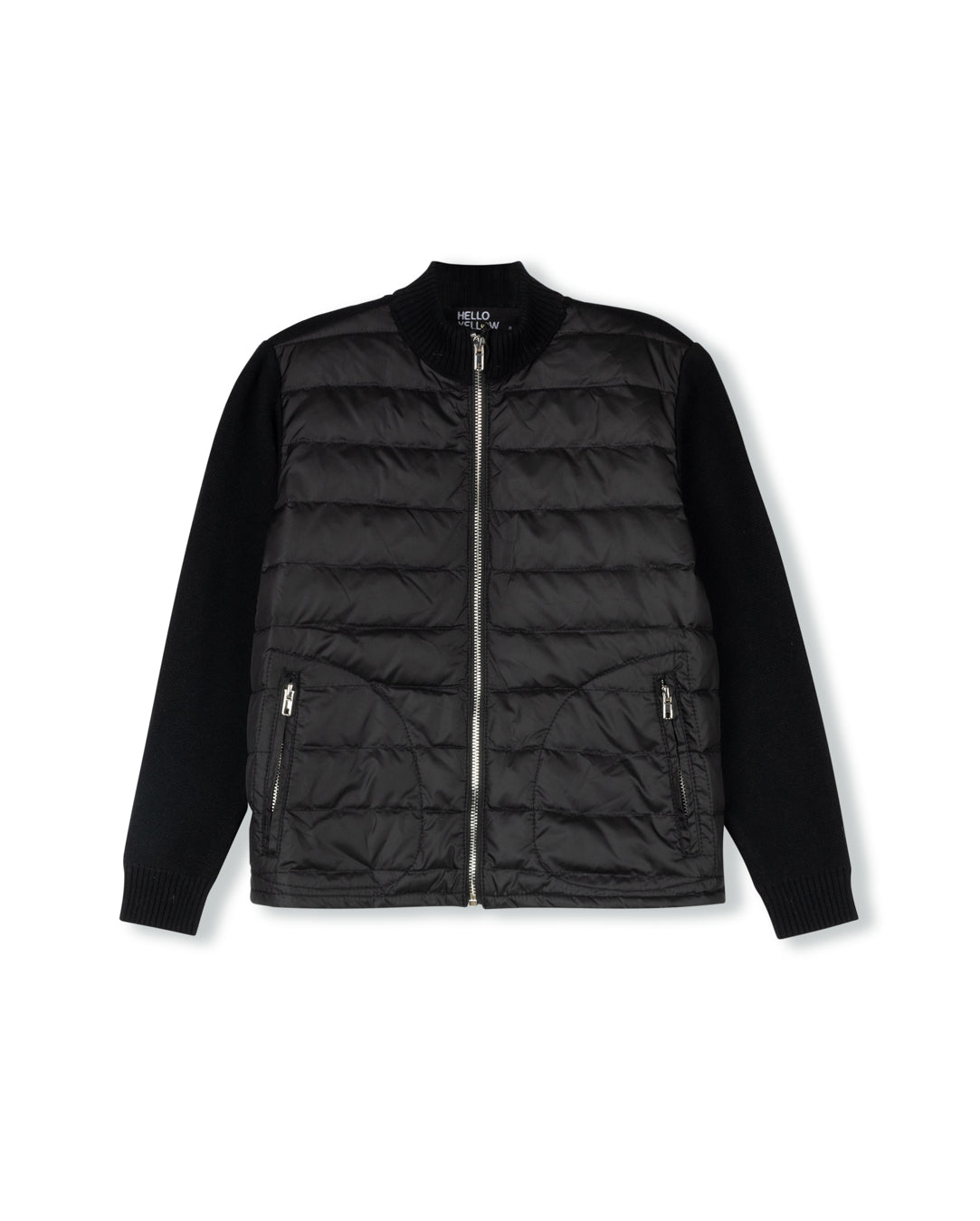 Striped Puffer And Knit Jacket