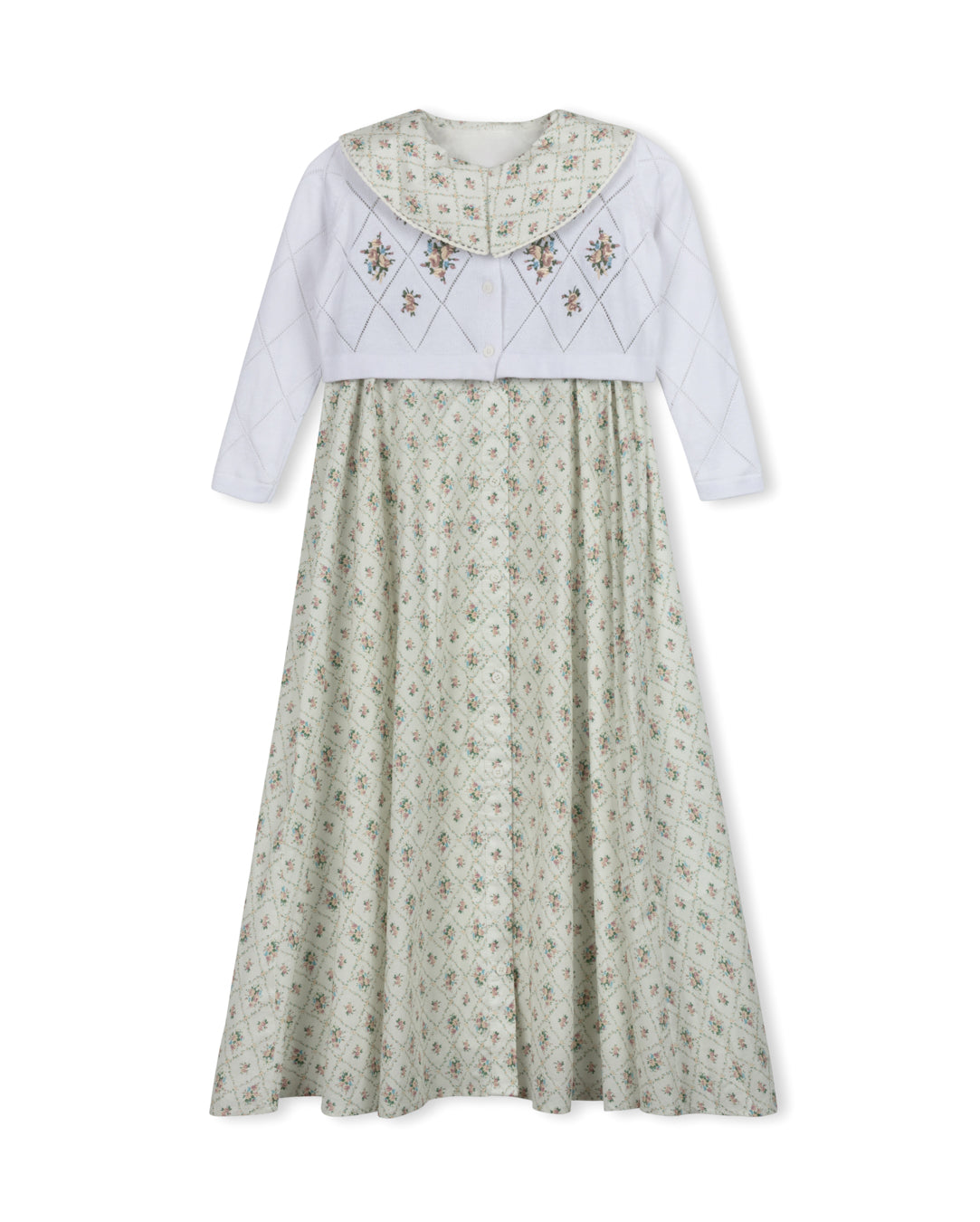 Printed Robe And Cardigan Set