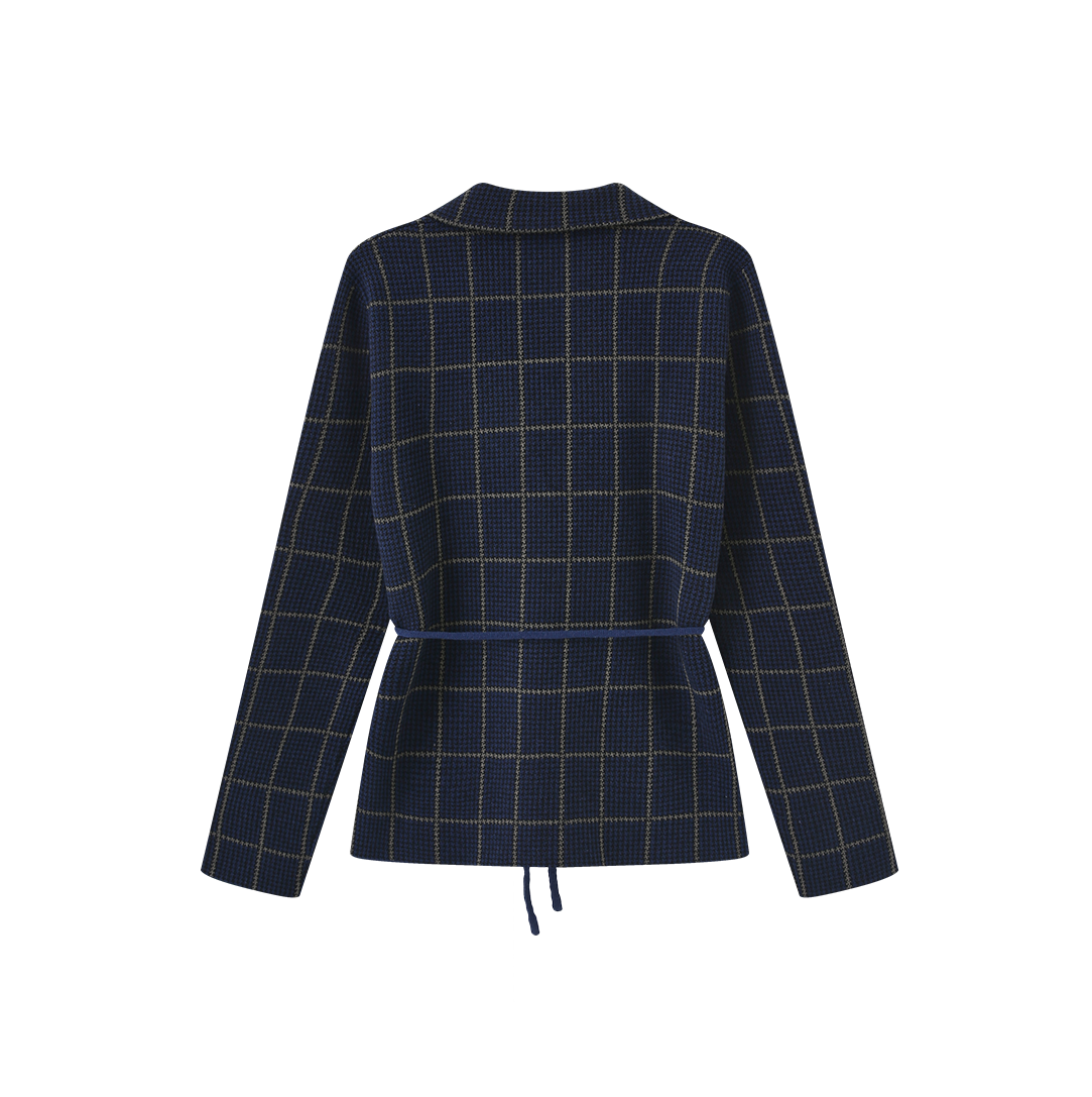 Houndstooth Knit Blazer