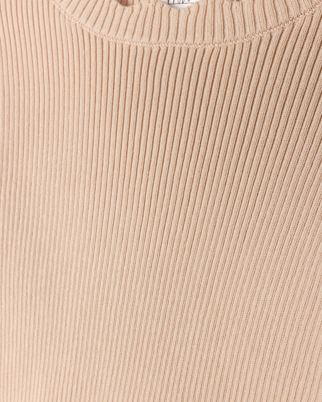 Thin Ribbed Scalloped Trim Sweater