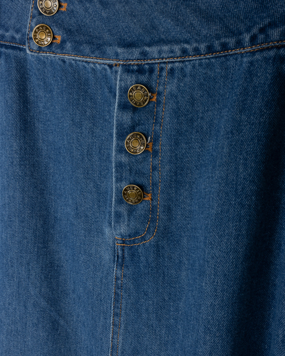 Straight Button Denim Skirt