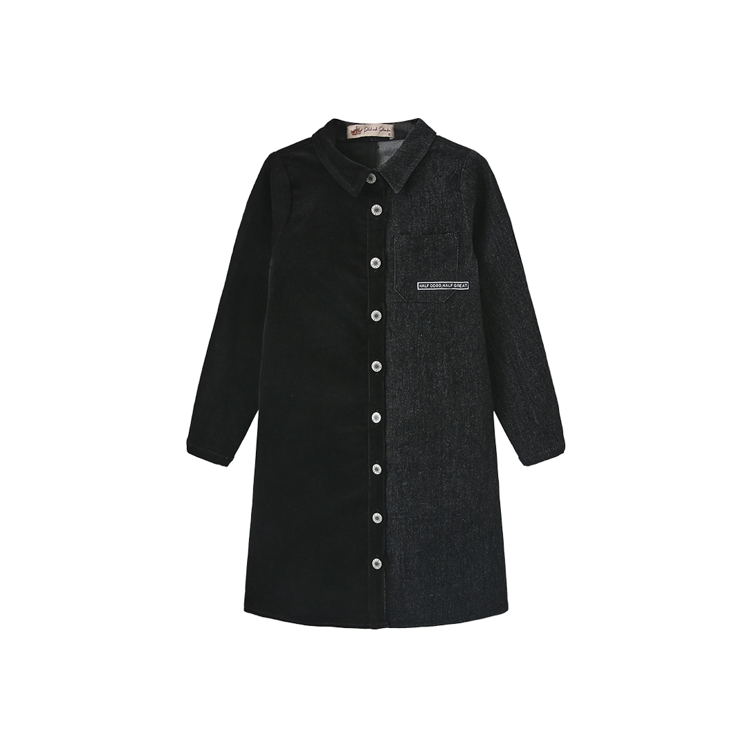 Half Corduroy Shirt Dress