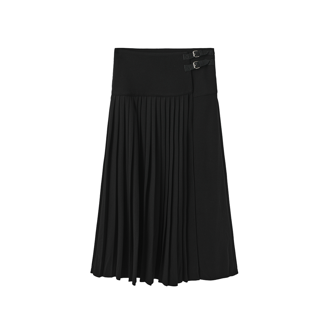 Crepe Pleated Buckle Skirt
