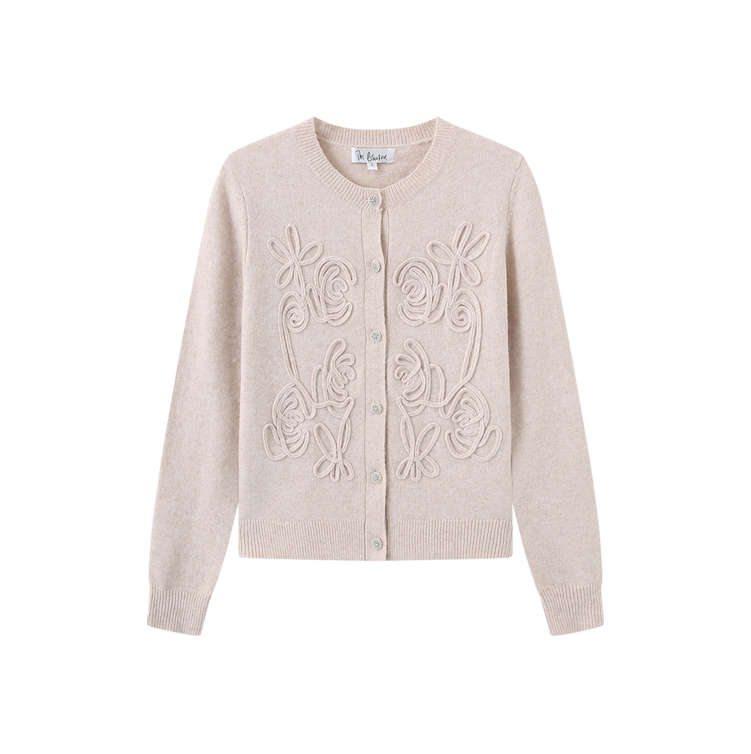 Swirl Flower Knit Cardigan