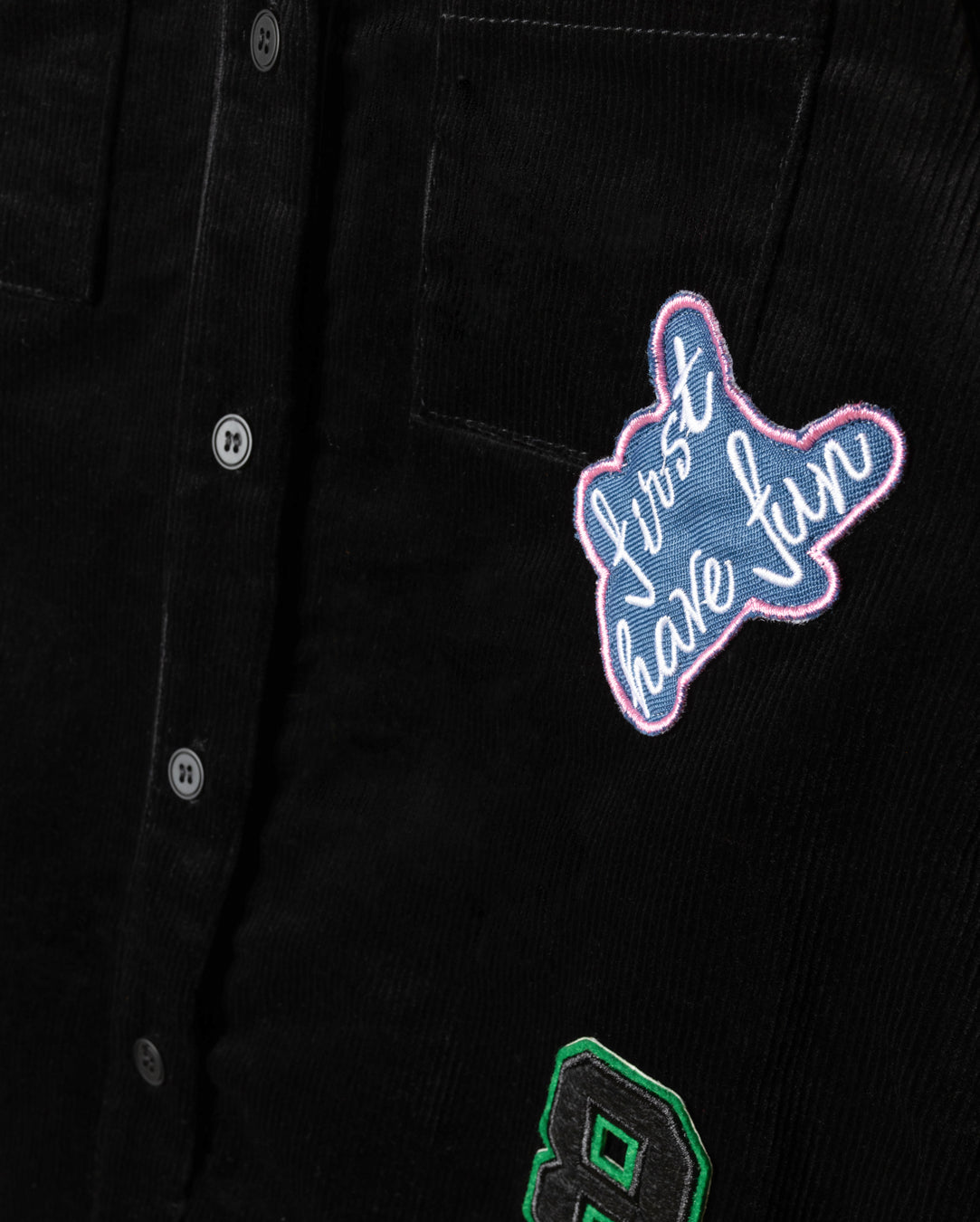 Patch Detailed Button Down Dress