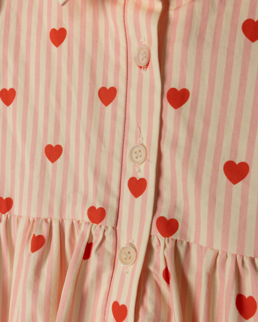 Kace Heart Printed Striped Romper