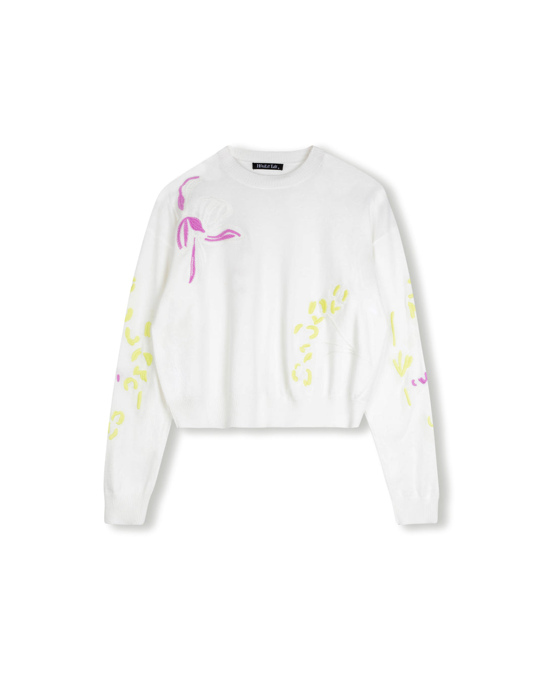 Embroidered Thin Knit Sweater - Junees