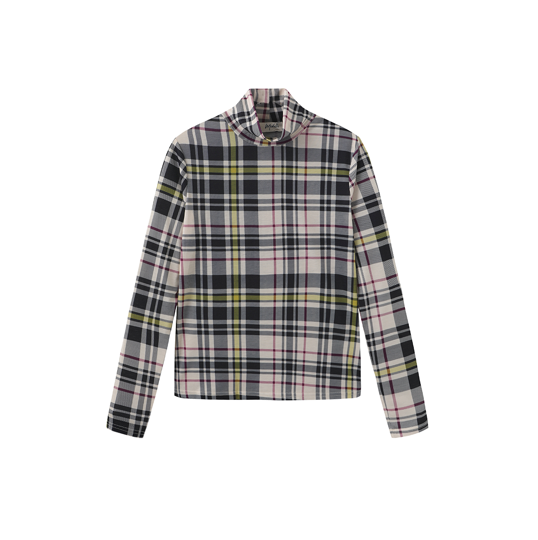 Plaid Fitted Turtlenecks