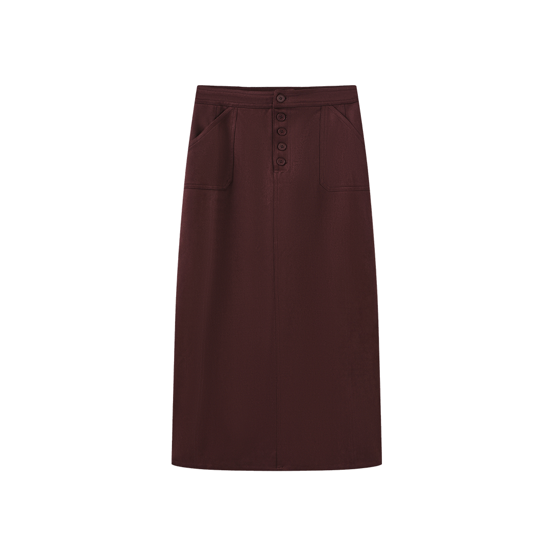 Suede Straight Skirt