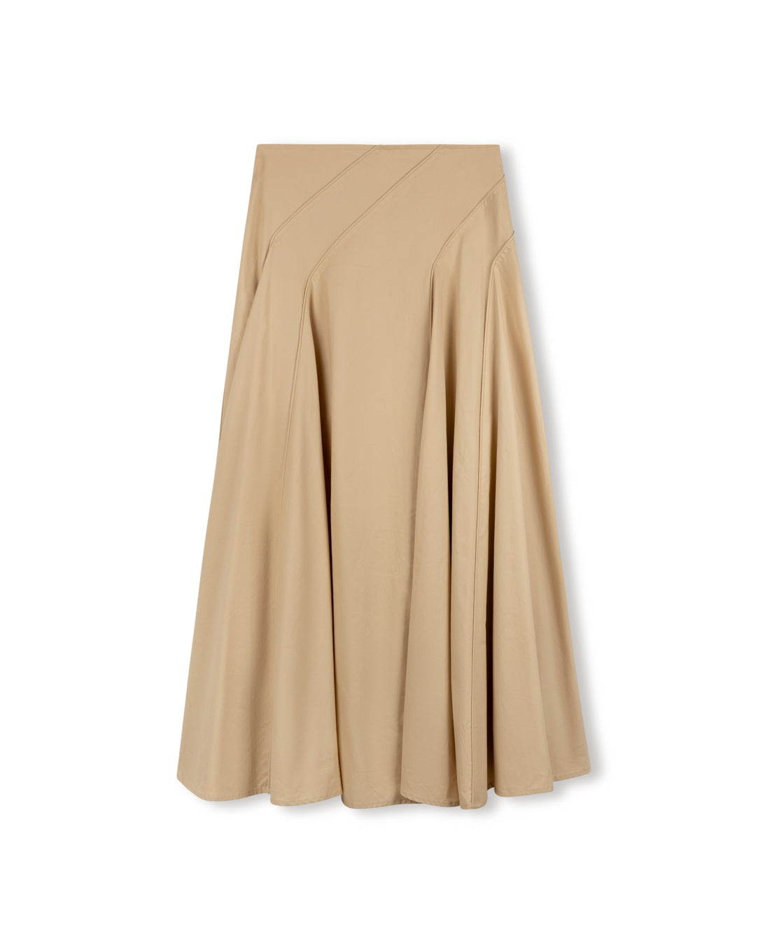 Poplin Stitched Detail Maxi Skirt