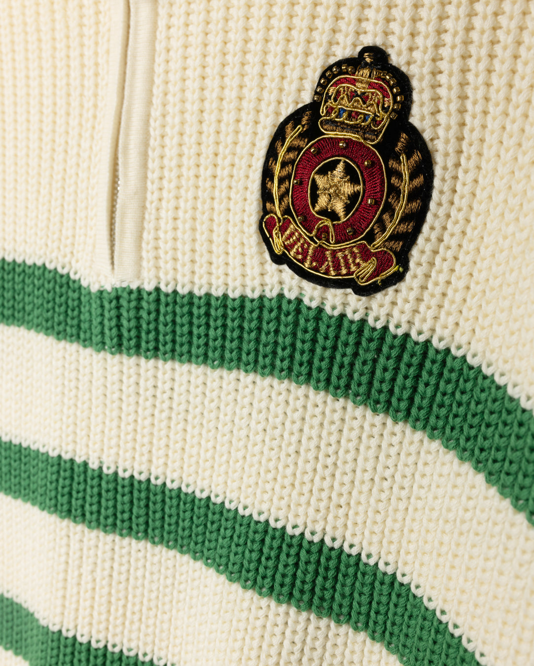 Stripe Quarter Zip Sweater