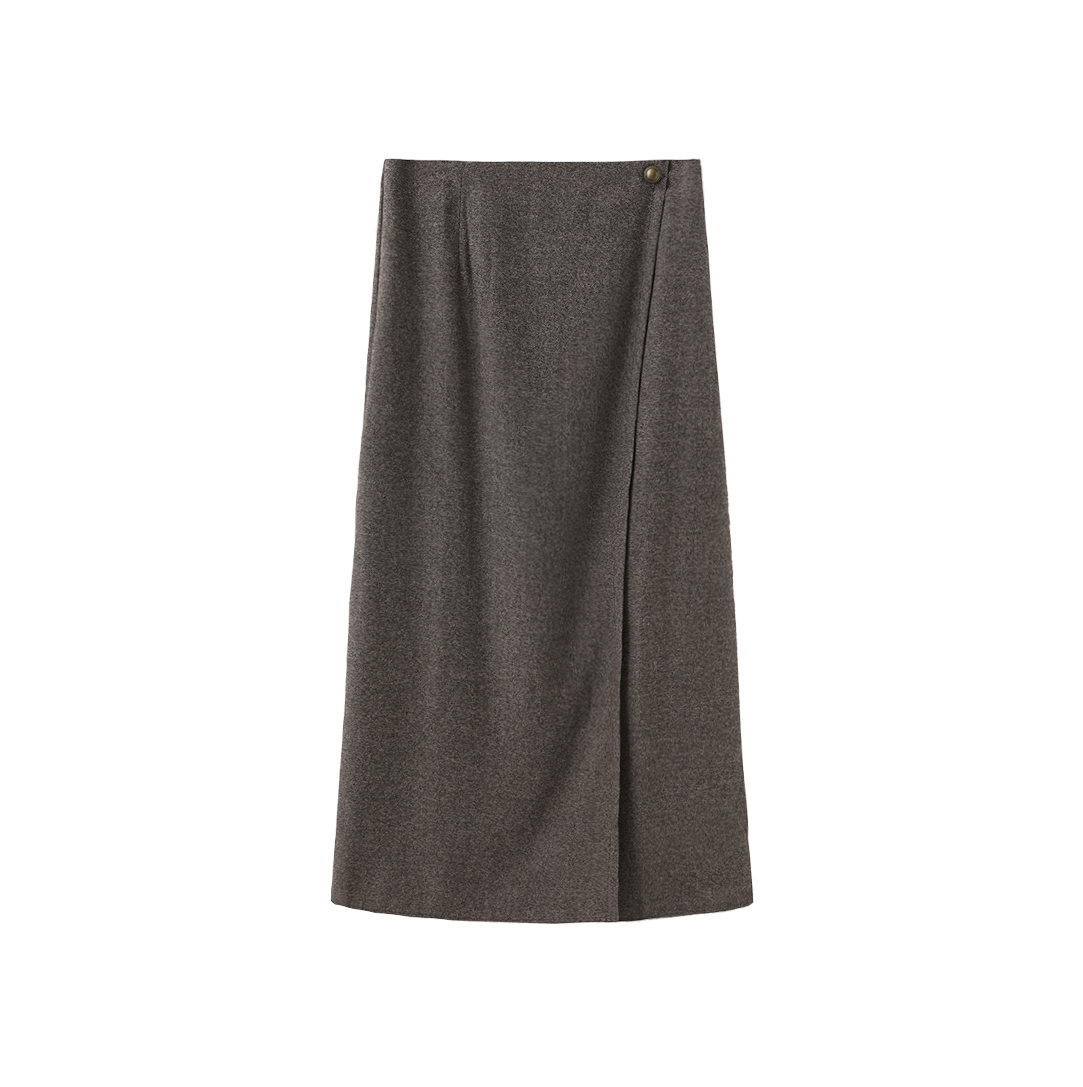 Marion Wool Herringbone Wrap Skirt