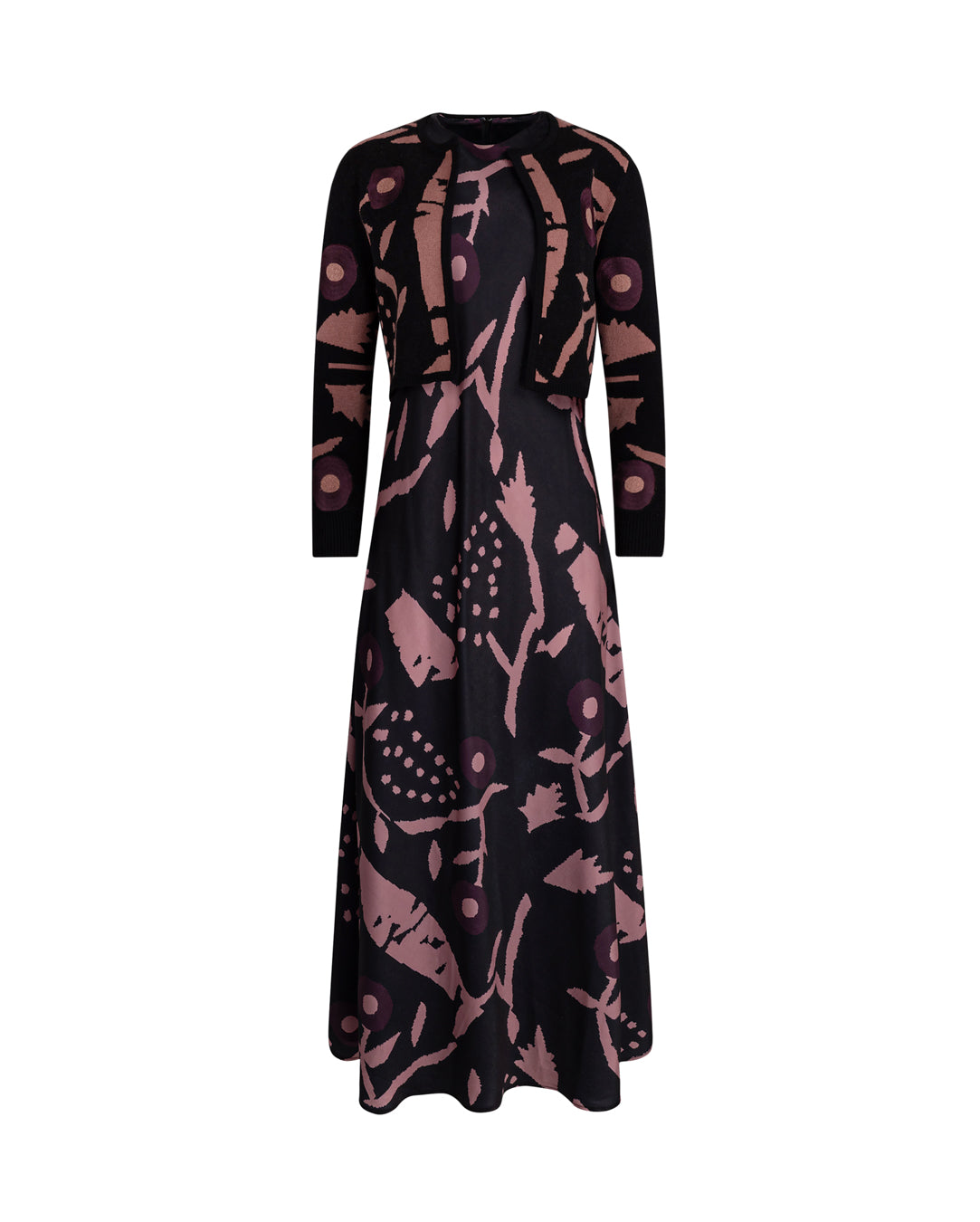 Ombre Cardigan Silk Dress W-22312