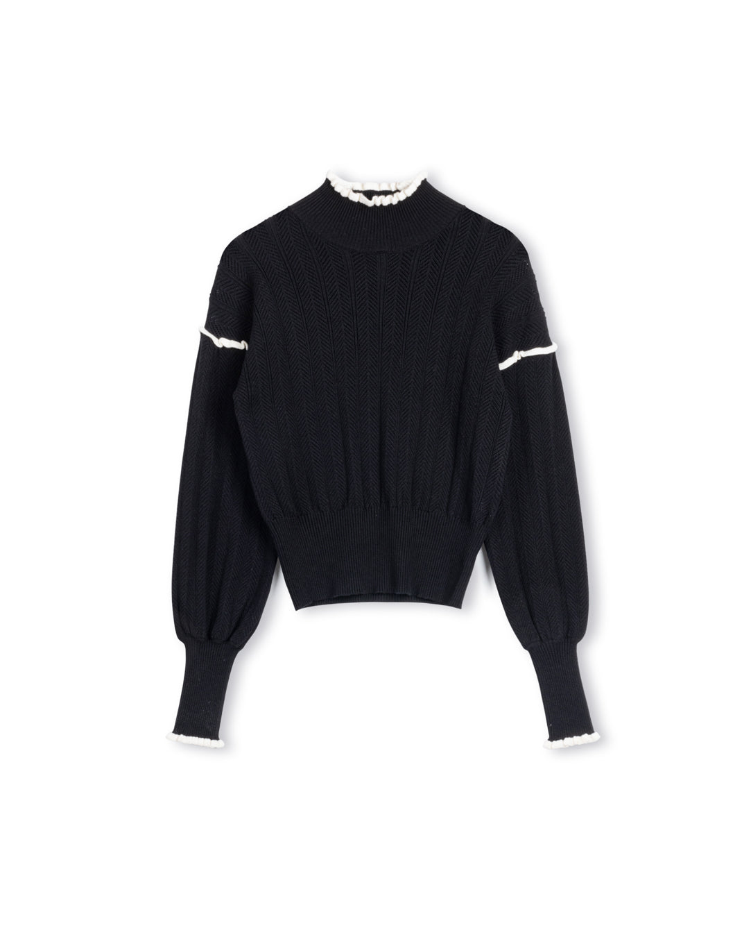 Sheer Pointelle Cardigan With Velvet Buttons