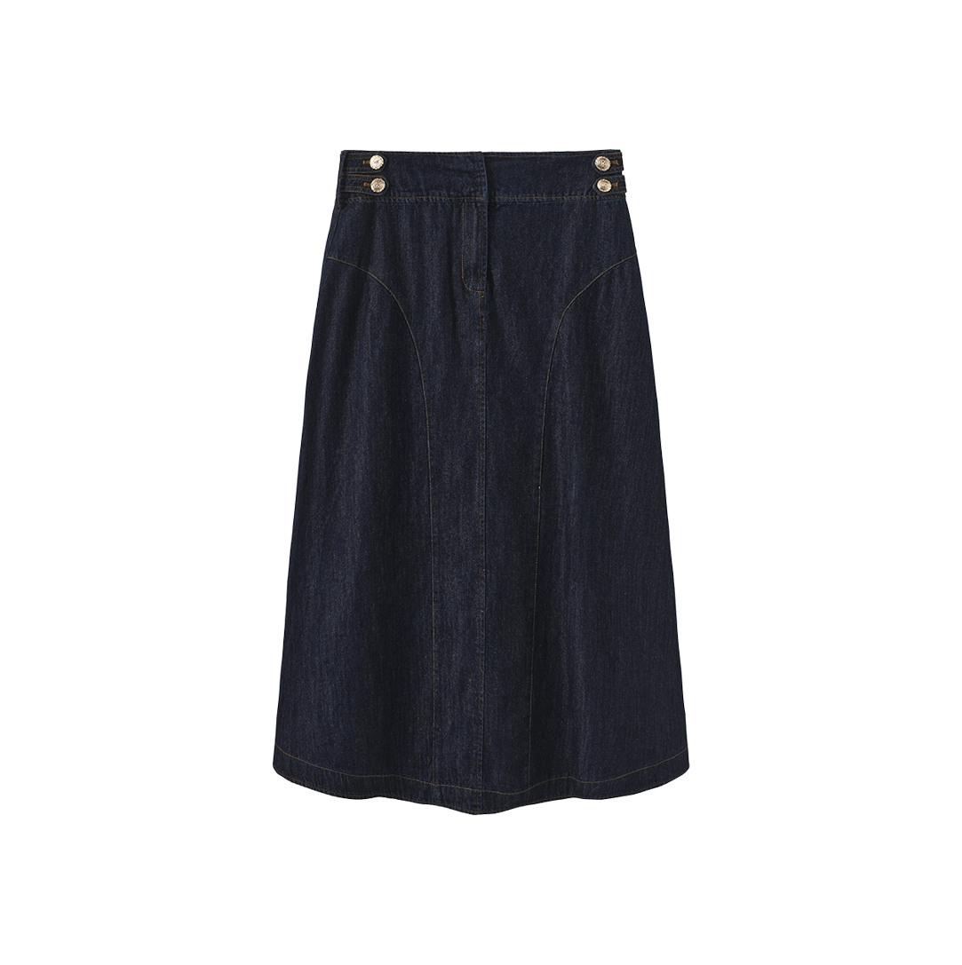 Double Button Denim Skirt