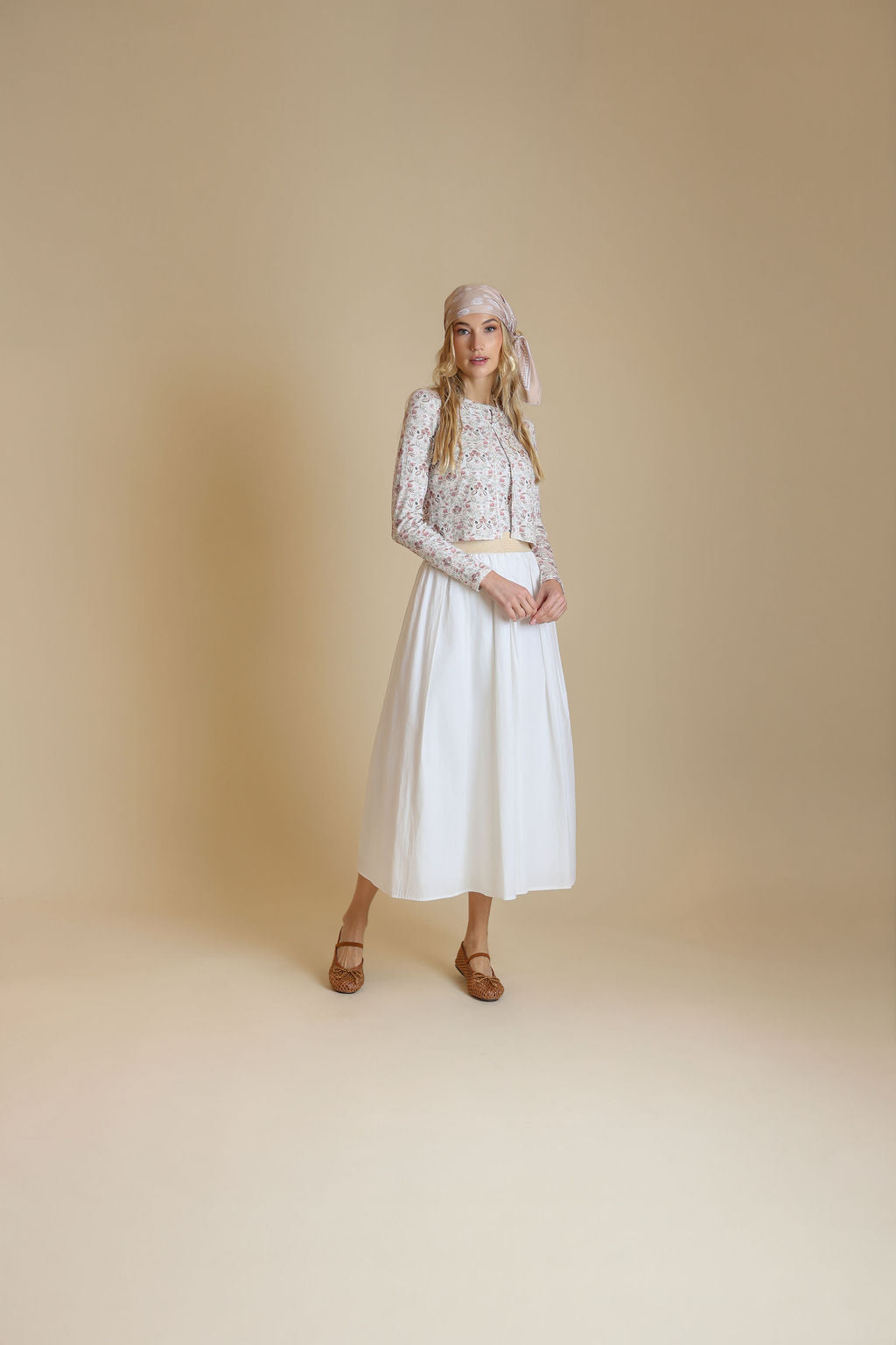 Raffia Waist Poplin Skirt - Junees