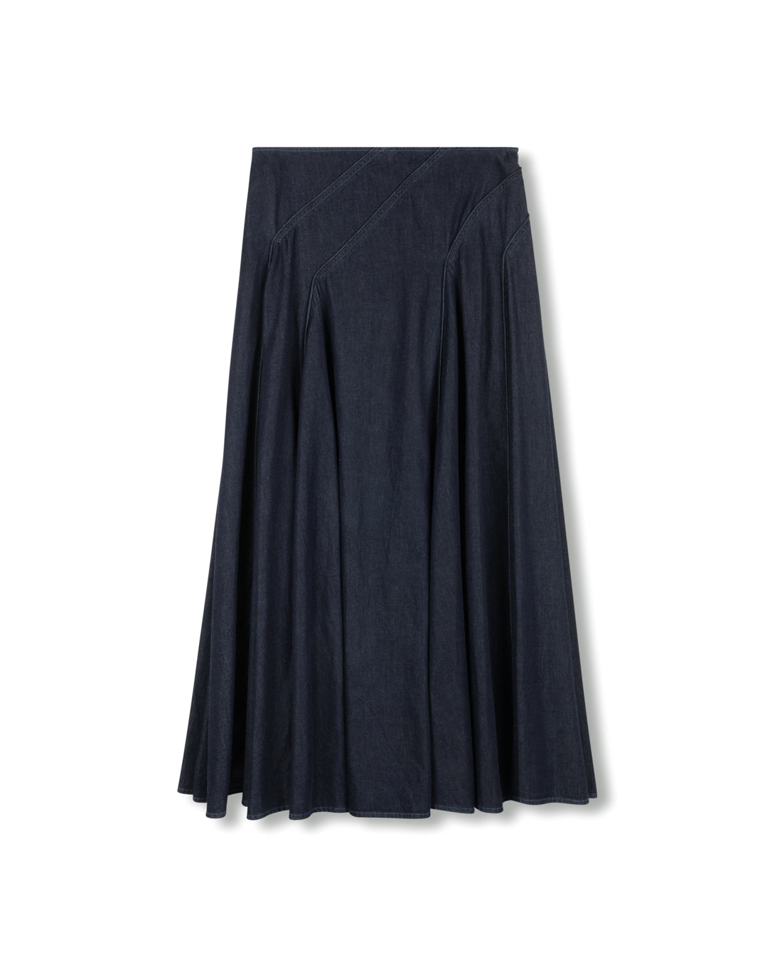 Chambray Stitched Detail Skirt - Junees