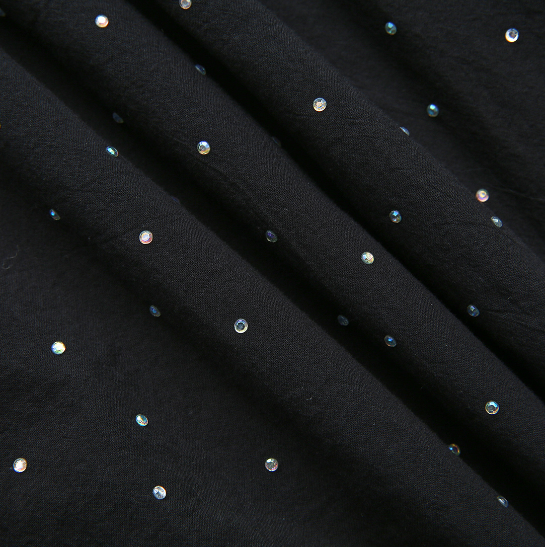 Gem Stone Scalloped Neck Dress