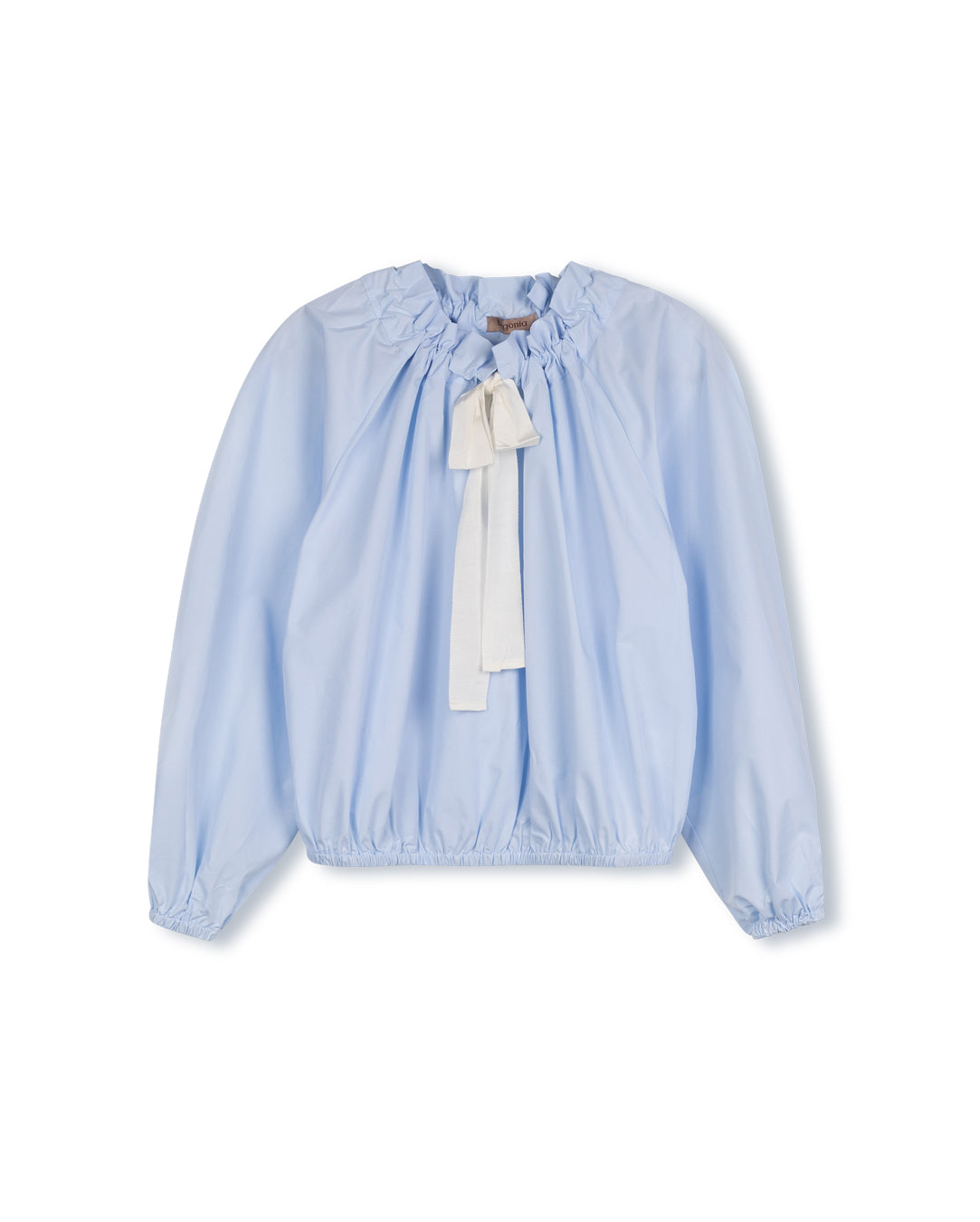 Thin Taffeta Scrunch Neck Top