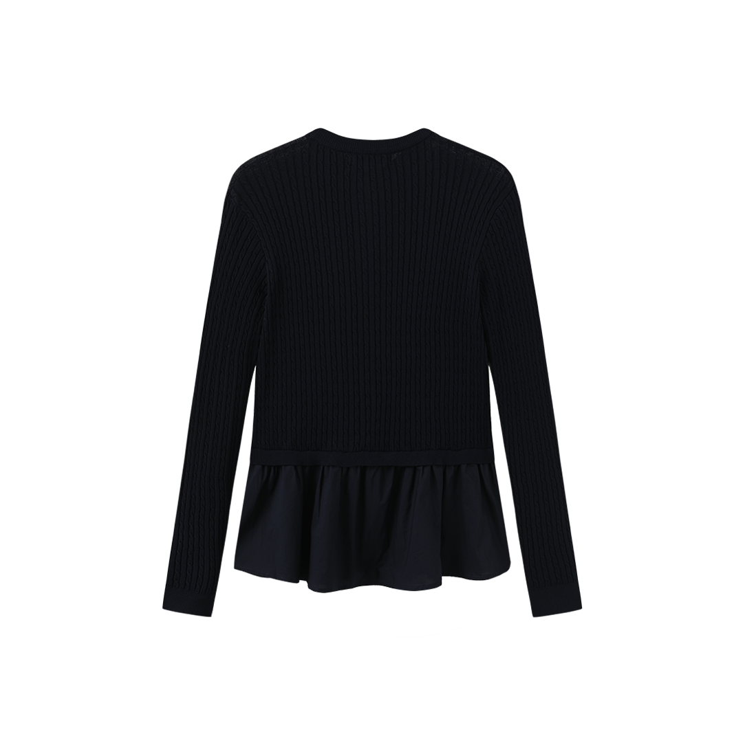 Inserted Blouse Cable Cardigan