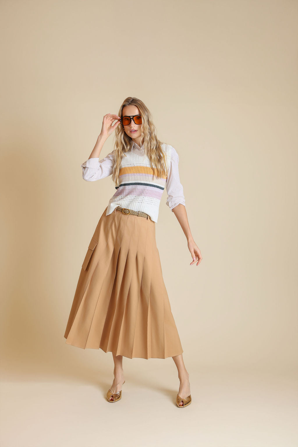 Knit Colorful Stripe Vest