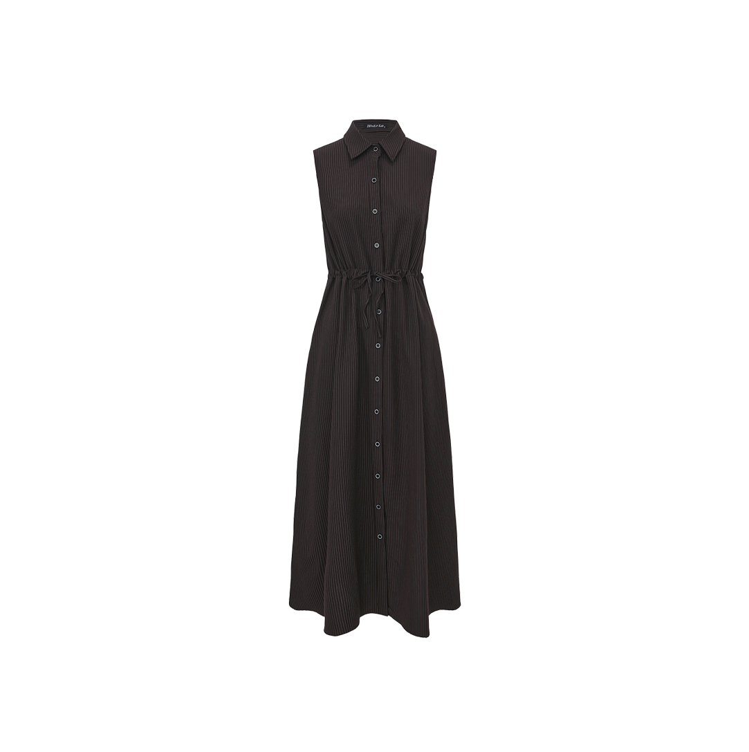 Pinstripe Drawstring Dress
