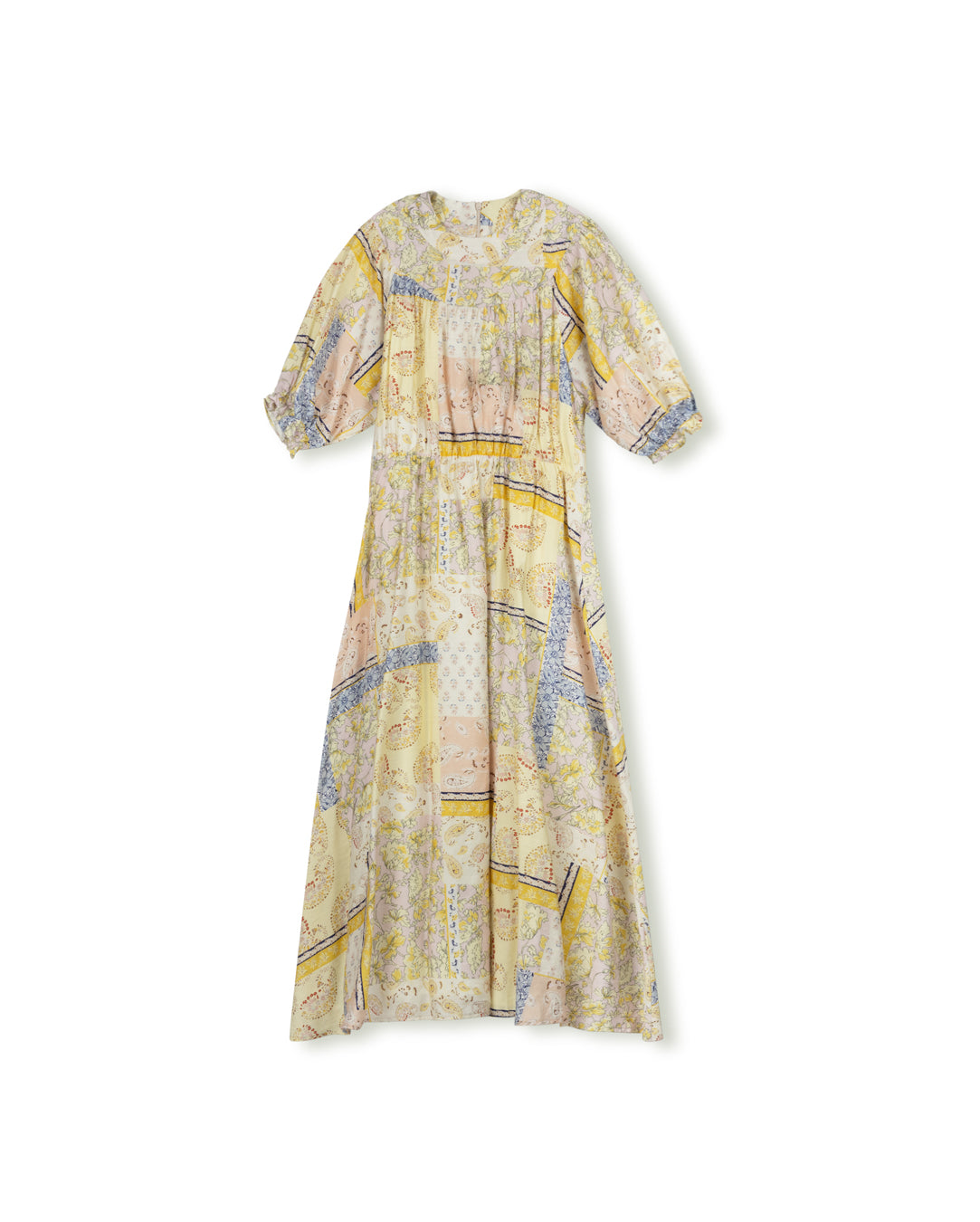 Floral Paisley Printed Waisted Dress