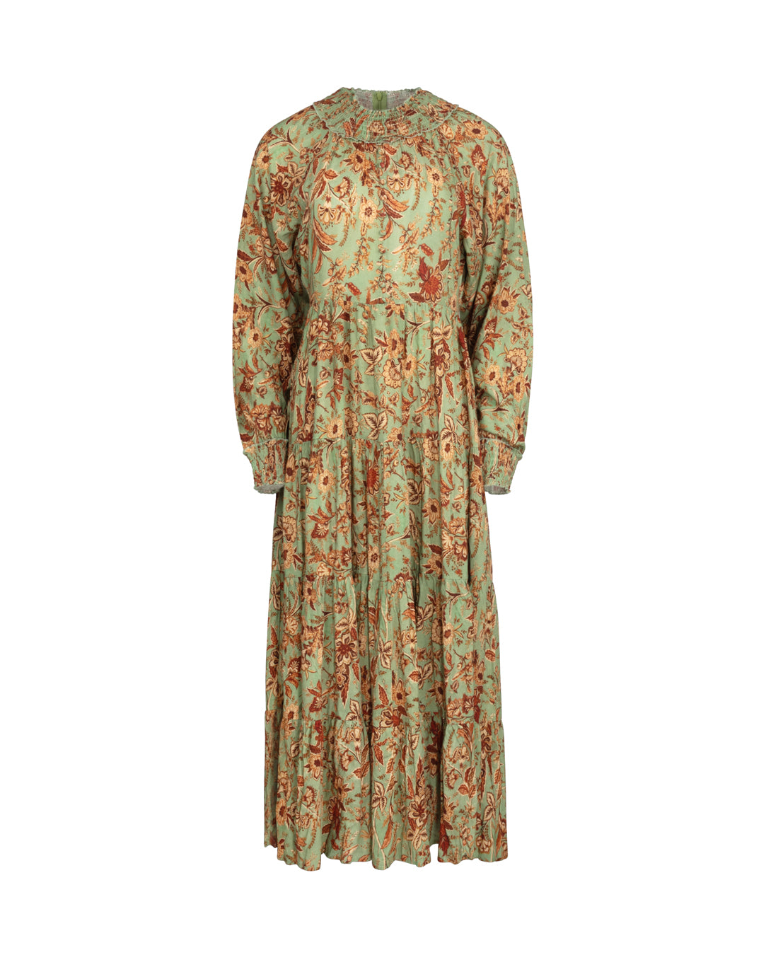 Smocked Neck Waisted Dress