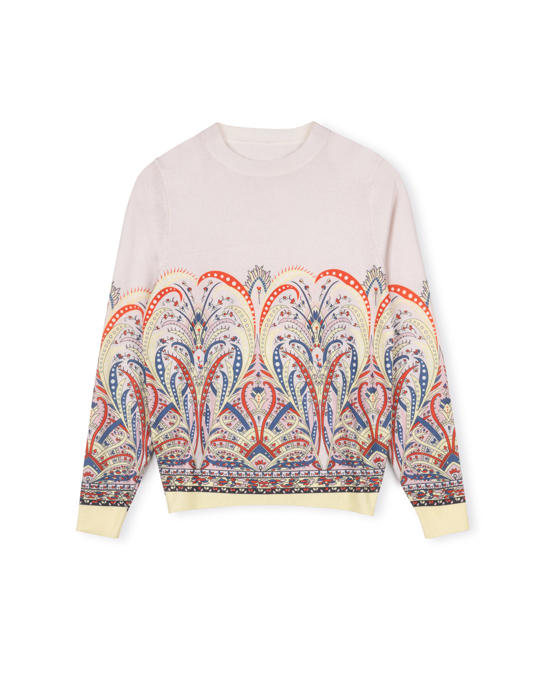 Oriental Print Sweater W-18816