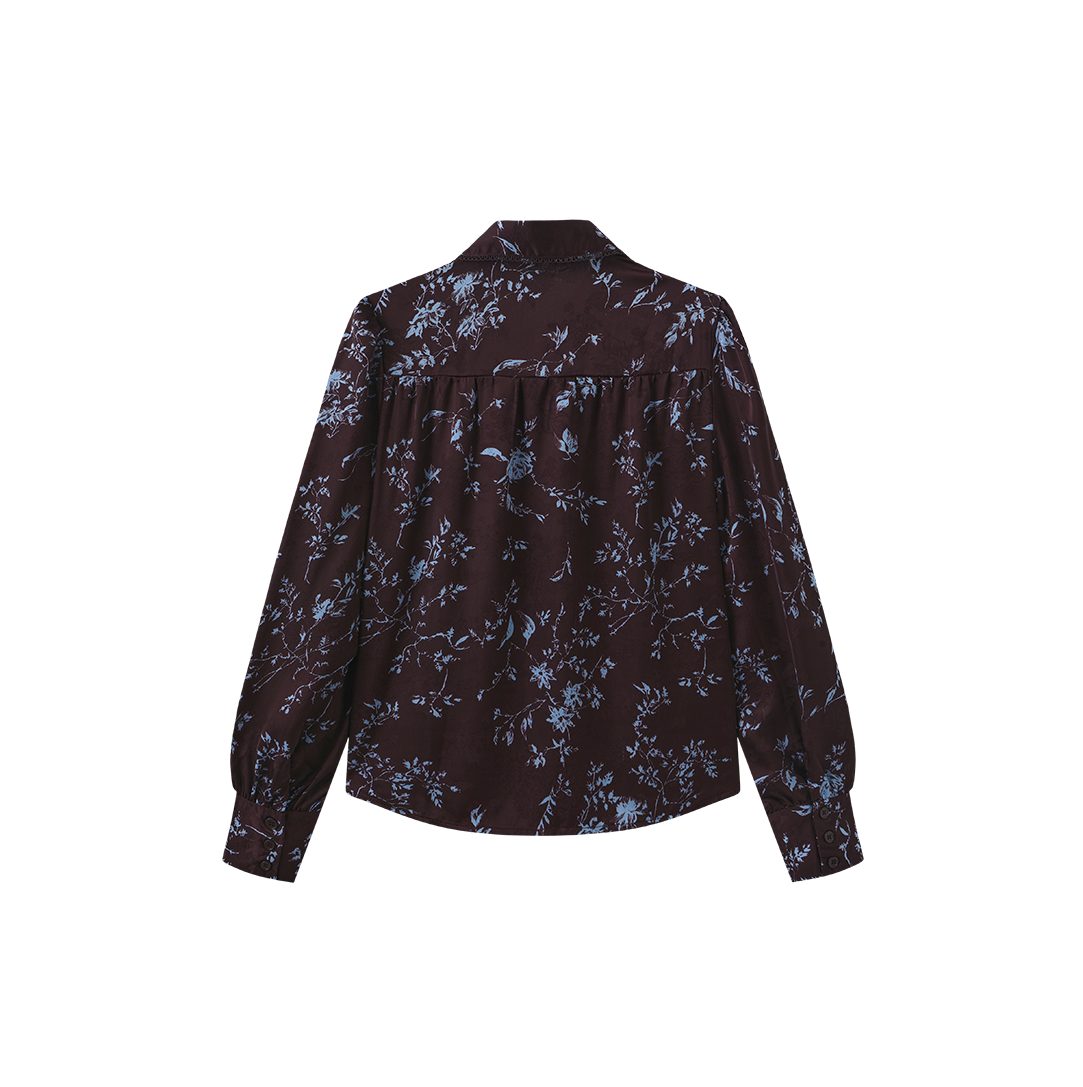 Printed Collar Detail Blouse