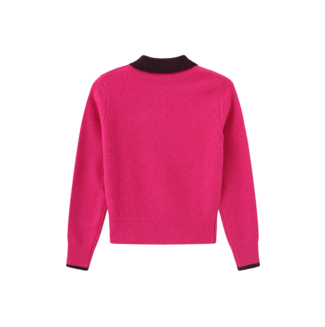 Knit Collared Crest Sweater