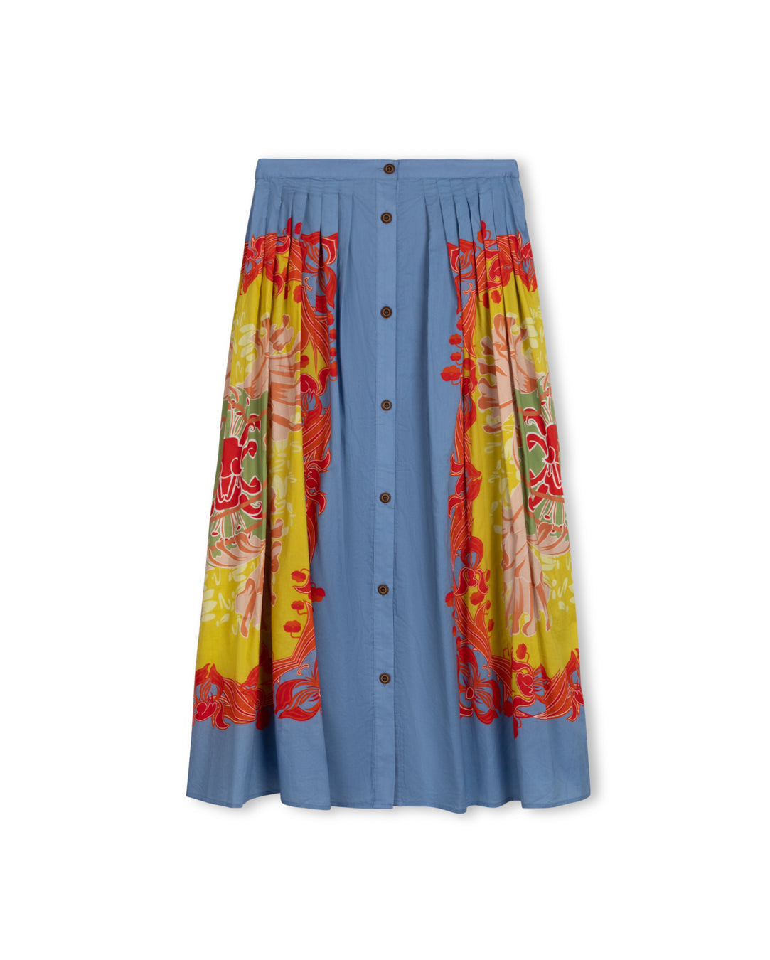 Etro Gathered Button Down Skirt