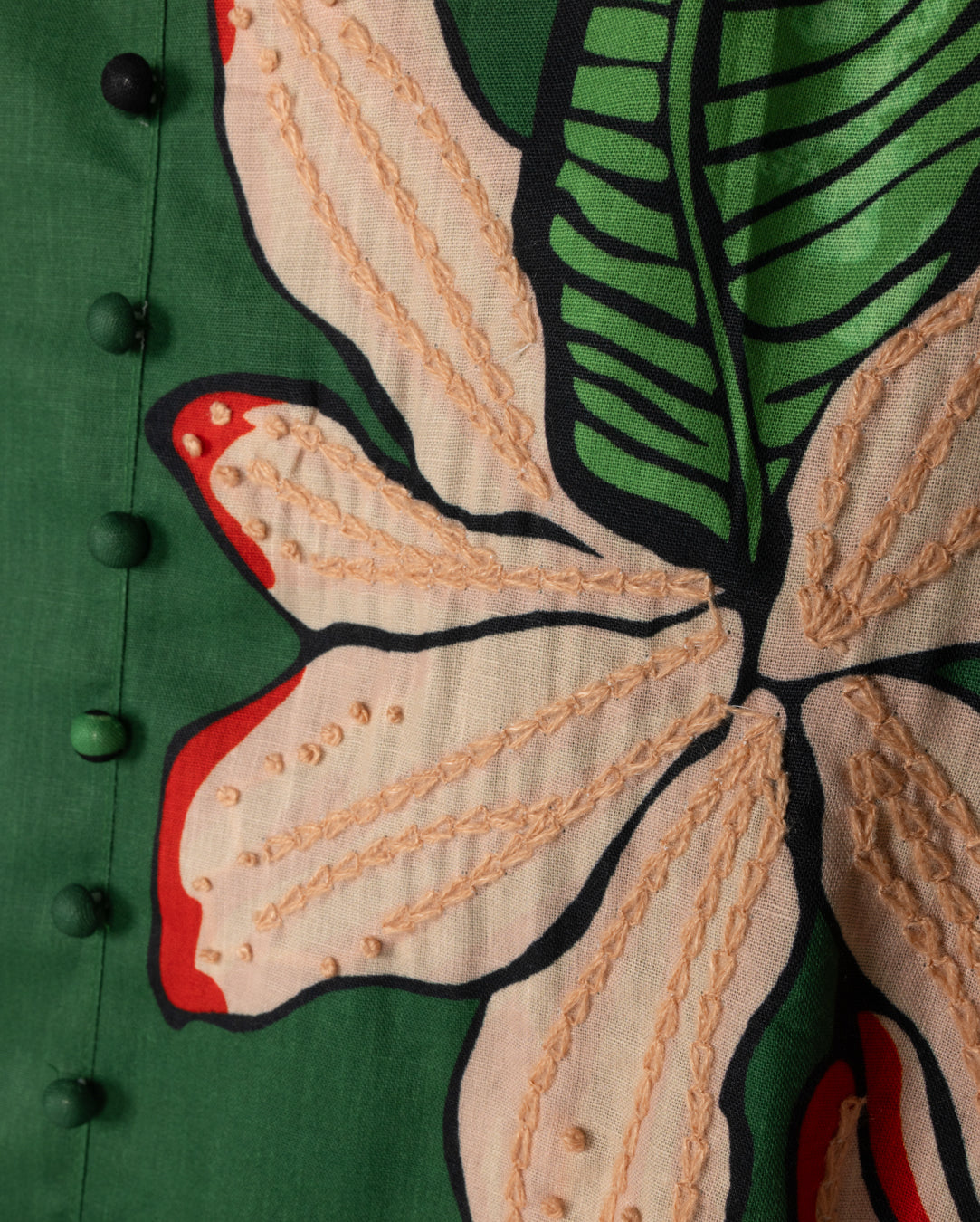 Flower Detailed Wool Maxi Skirt