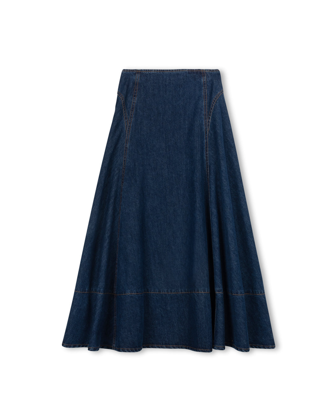 Denim Stitch Maxi Skirt - Junees