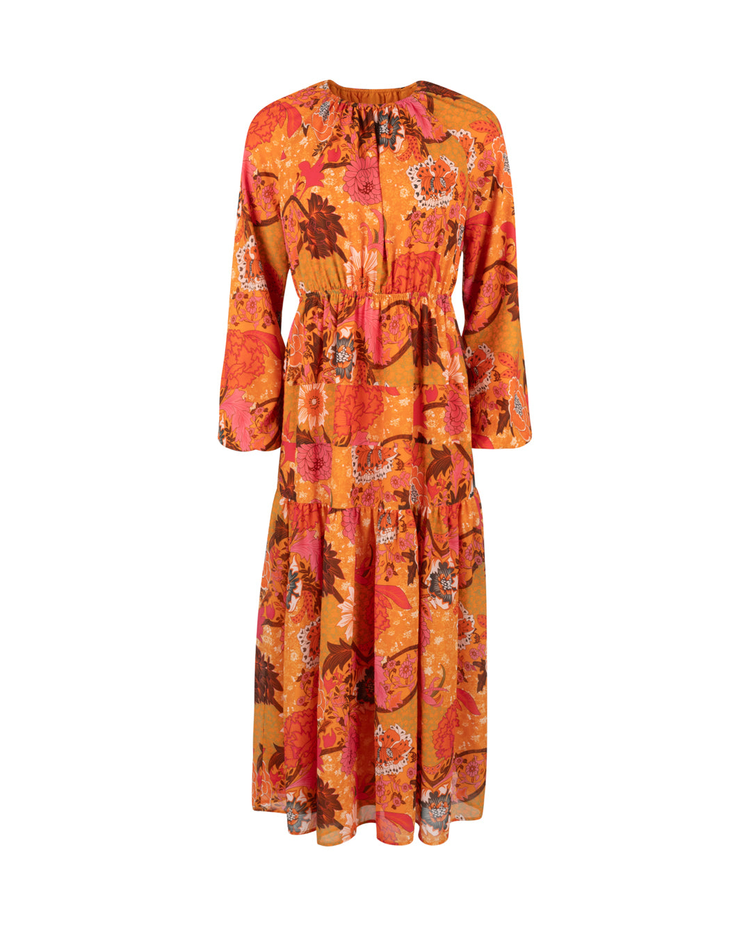 Floral Printed Chiffon Maxi Dress