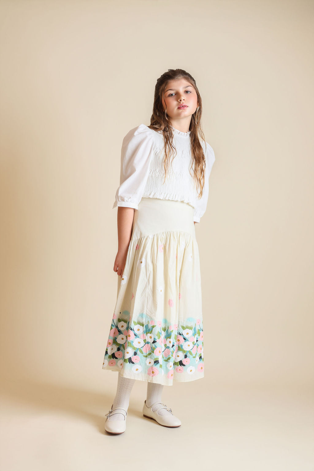 Smocked Peplum Blouse