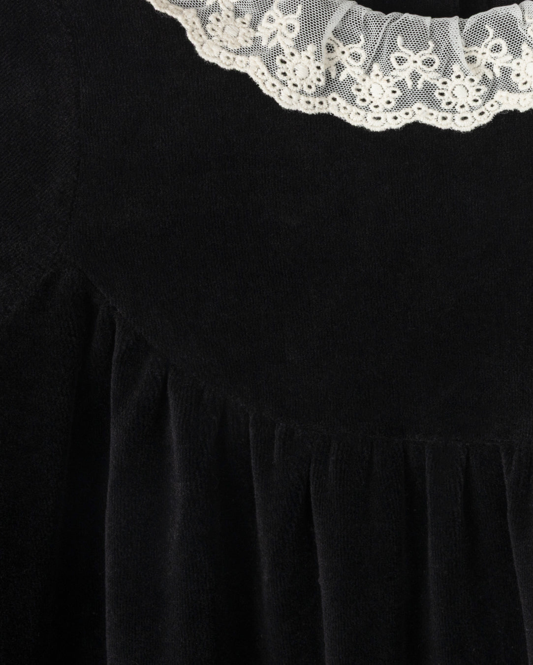 Lace Collar Velour Robe