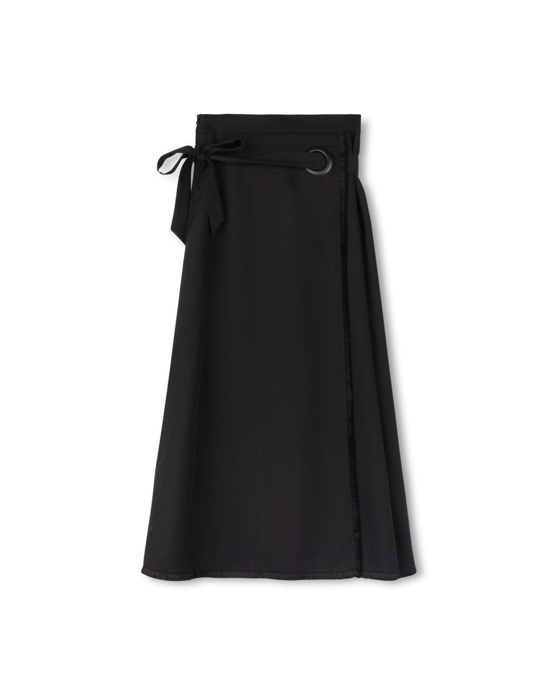 Wrap Maxi Skirt With Tassel Trim Design W-17724