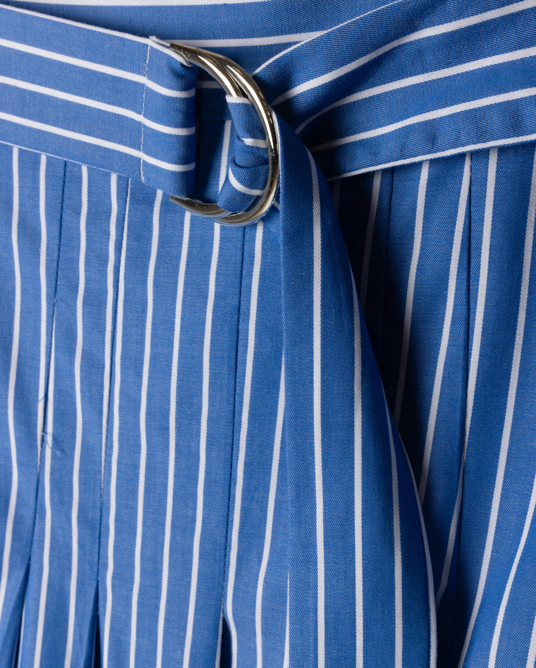 Belt Stripe Pleated Skirt