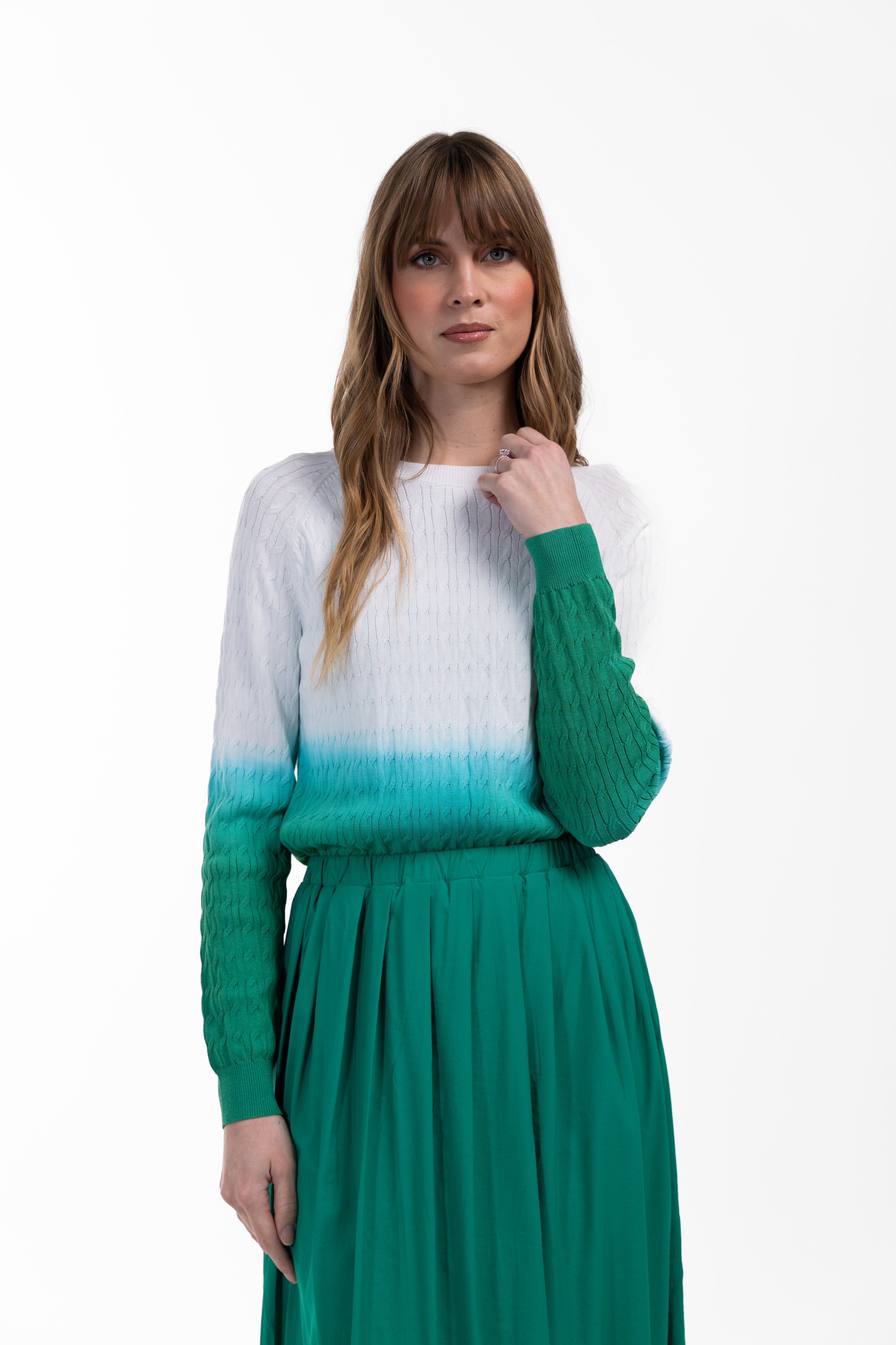 Ombre Cable Knit Sweater