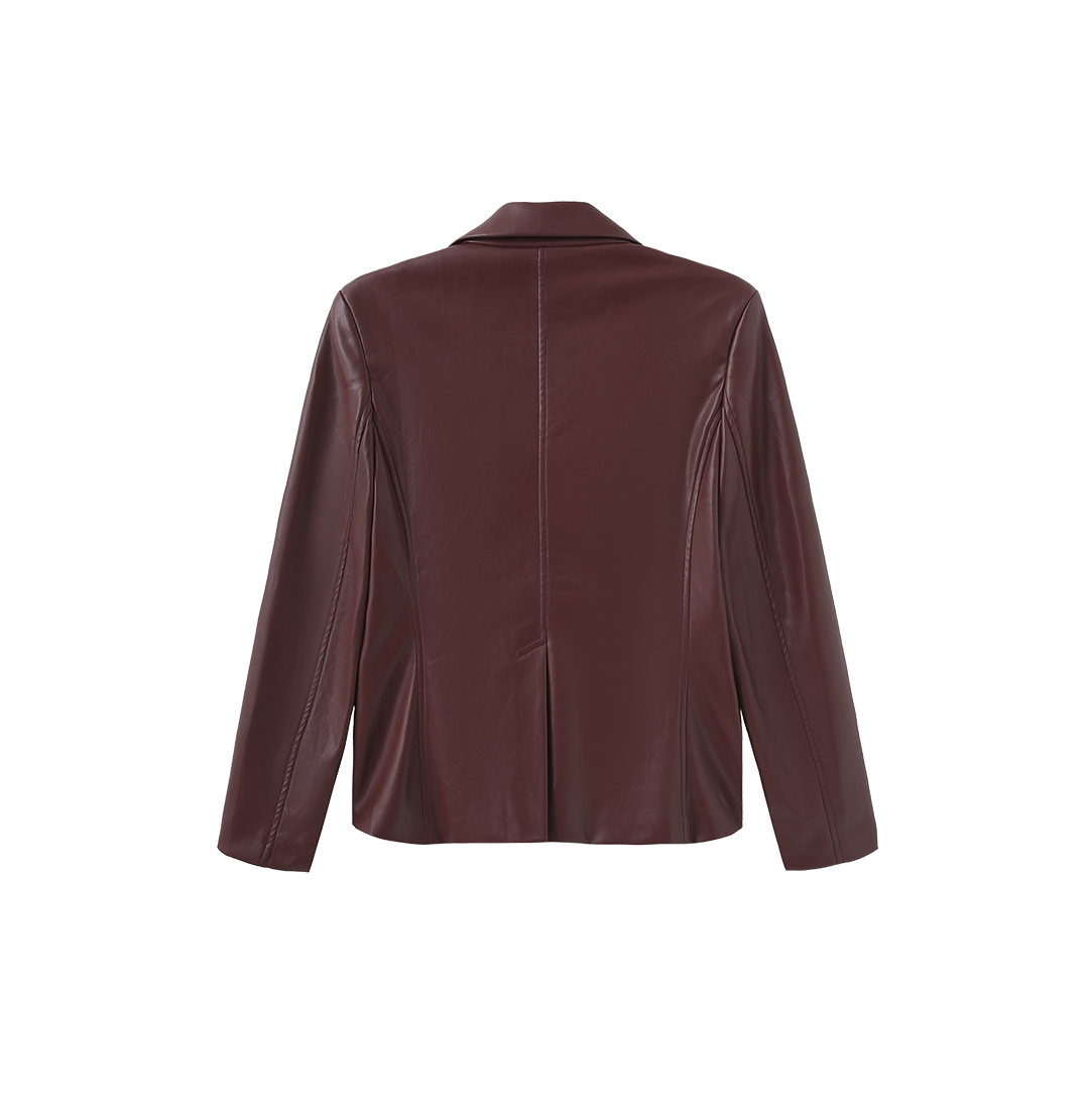 Kitto Leather Tailored Blazer